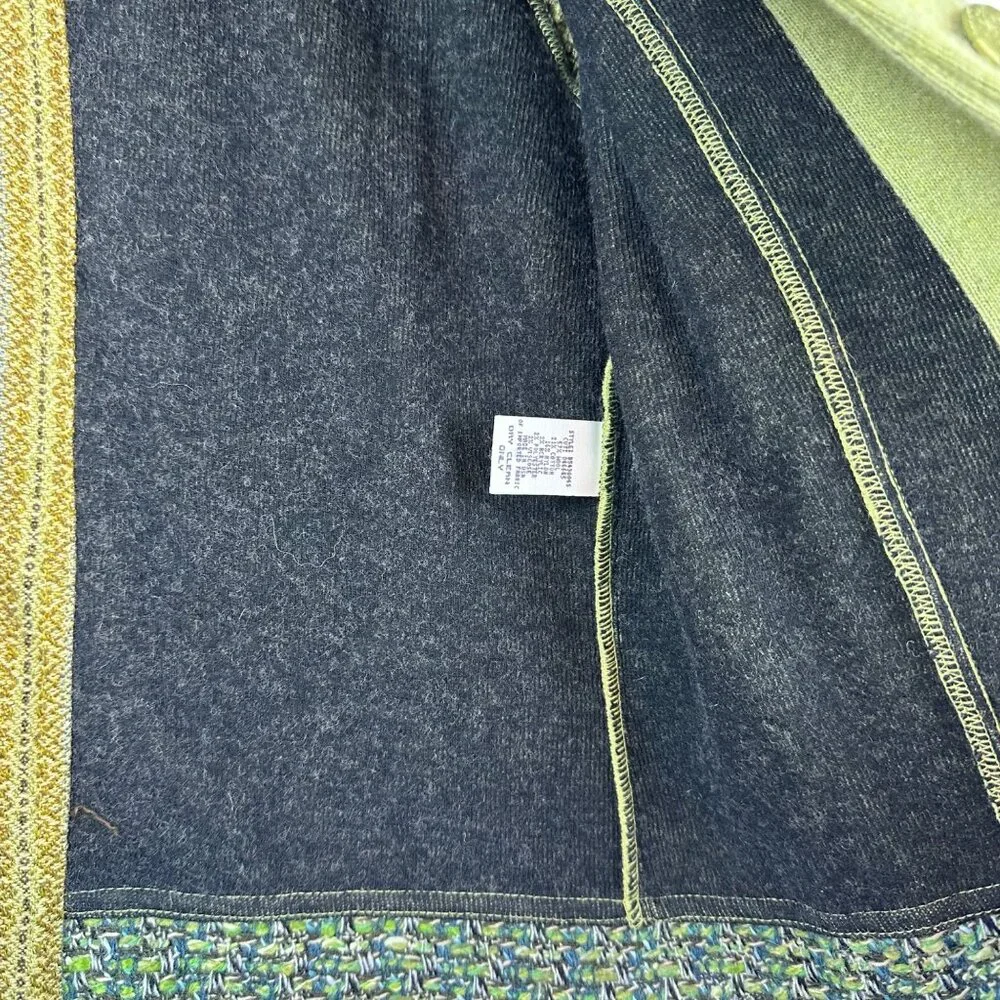 Vintage Bets by Canvasback Patchwork Wool Jacket Womens Medium Green Mixed Media